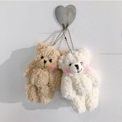 Trendy Fashion Lovely Cute Plush Doll Bear Keychain Animal Rabbit Bag Charms Pendant Toy Car Keyring Jewelry Party Gift Trinket