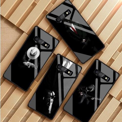 Dark Suit Mystery Man Tempered Glass Phone Case For Samsung Galaxy S8 S9 S10 S20 PLUS J6 J8 2018 NOTE 8 9 10 Cover Shell