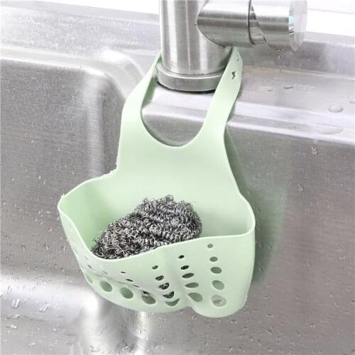 Sink Sponge Holder Hang Basket With Hanging Snap Strap For Scrubber Dish Brush Kitchen Accessories Organizer