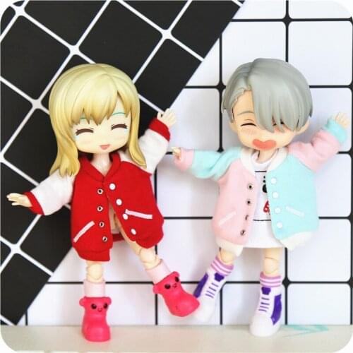 D03-P093 children handmade toy 1/12 ob11 GCS BJD.SD Doll Accessories doll clothes baseball clothing jacket 1pcs