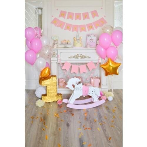Baby 1st Birthday Party Photography Backgrounds Customized Home Decoration Portrait Photographic Backdrops For Photo Studio