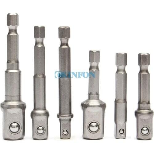 DHL 100Set 6x Magnetic Rod Hex Nut Socket Adapter Bit Extension Drill Screwdriver Set 1/4" Hex Shank (Color: Grey)