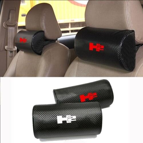 For Hummer H2 Carbon Fiber Texture PU leather Auto head Pillows