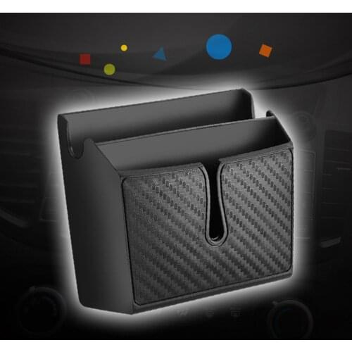 Double Layer Car Organizer Self-adhesive Dashboard Armrest Door Pocket - Size (Black)