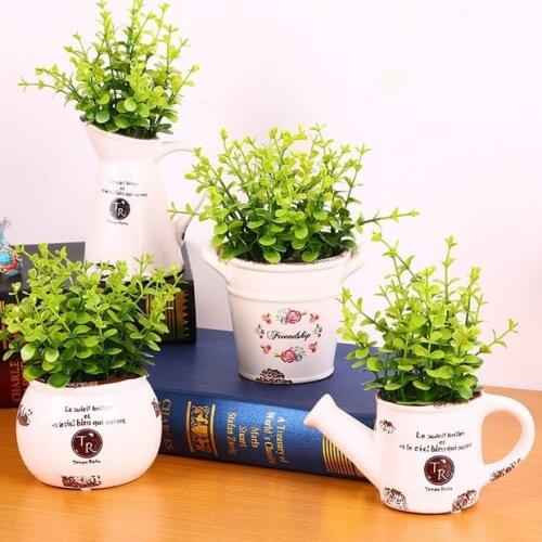 ZAKKA type ceramic Home wedding office Furnishing simulation bonsai Eucalyptus simulation creative plant vase desktop deco