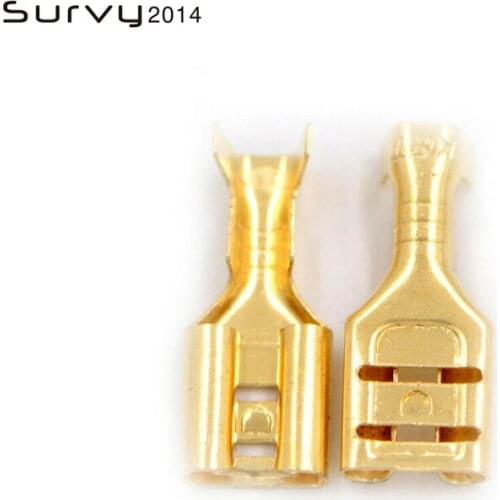 100Pcs 6.3mm Wire Connectors Crimp Terminals Crimp Female/Male Spade Terminals