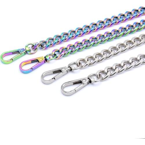 Fashion Metal Chain For Handbag, Rainbow Color Chain With Snap Hook For DIY Bags, Metal Bag accessories