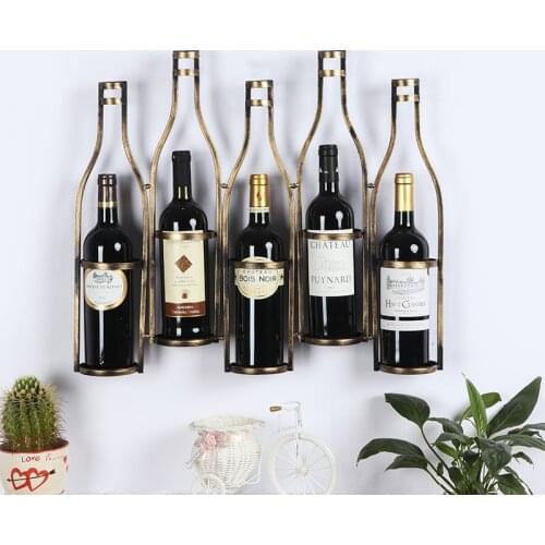 European-style holder Metal wine rack wall red wine rack wall hanging living room dining room bar cabinet wine bottle