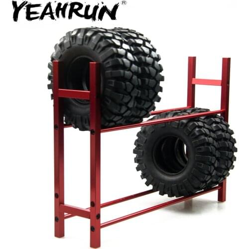 YEAHRUN Metal Wheel Tires Shelf Tyre Rack for Axial SCX10 D90 CC01 F350 1/10 RC Remote Control Car Truck Accessories Spare Parts