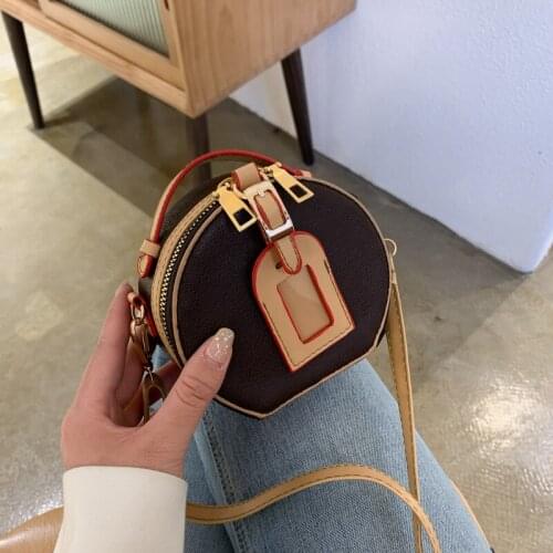 Mini Round Bag European Style Fashion New High Quality PU Leather Women Zero Purse Retro Versatile Single Shoulder Crossbody Bag