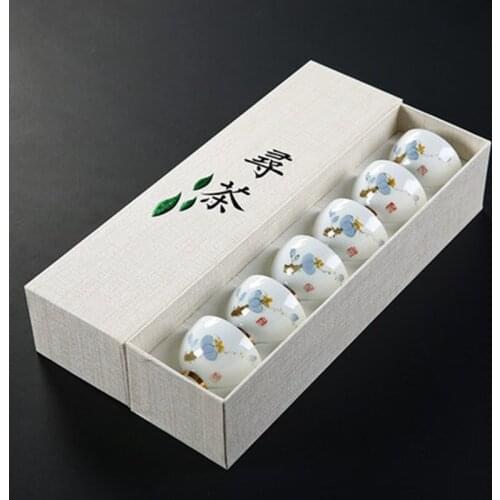 Fu suit hand-painted ceramic cups hat to tea only 10 white porcelain small bowl of blue and white porcelain tea set