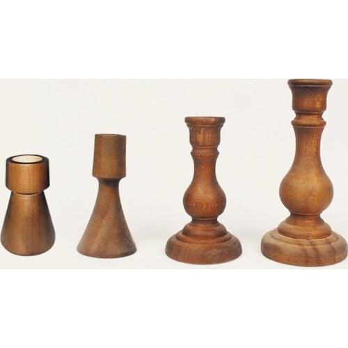 Wooden Candle Holder 9/11/13/17cm Retro Candle Stands