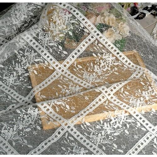 Latest high quality french lace fabric wedding 140CM off white bridal gown lace Sposa lace Dantel