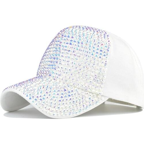 New Flash Diamond Baseball Cap Light Board Washed Hot Rhinestone Ladies Sun Visor For Women Casquatte Cap