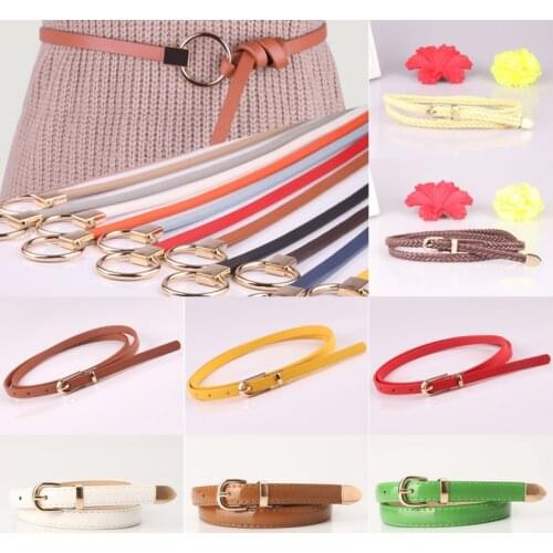New Womens Korean Version Of The Thin Belt With Sweater Dress Decoration Knotted Small Belt Wild Ladies Round Buckle Belt