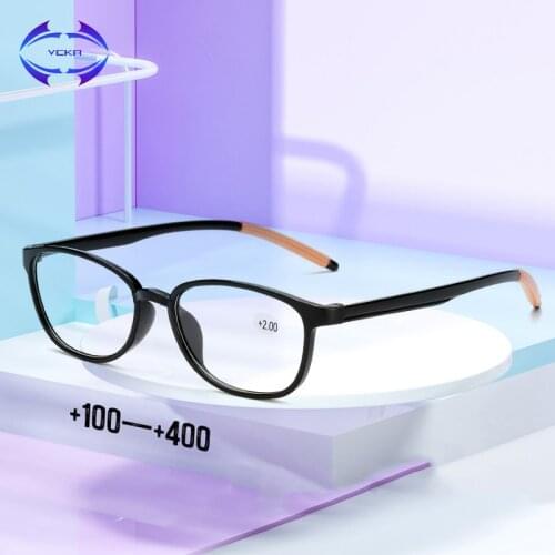 VCKA TR90 Men Women Reading Glasses Ultra-light Plastic frame Resin Anti-skidding Eyeglasses Elders Presbyopic +1.00 to +4.0
