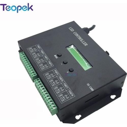H803SA 8 port Full Color Pixel Controller off-line/stand-alone/SD Card 8192 Pixel,Can Connect DMX Console,Support WS2812B/APA102