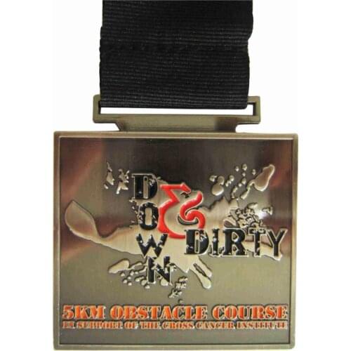 Factory Supply Gold/Silver/Bronze Custom Arlington Submission Challenge Sport Medal with Ribbon k20024