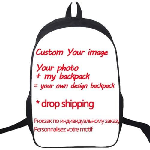 Drop shipping Customized Your image Custom pattern Backpack Daily casual Beautiful Gift School Bag Students School Backpack