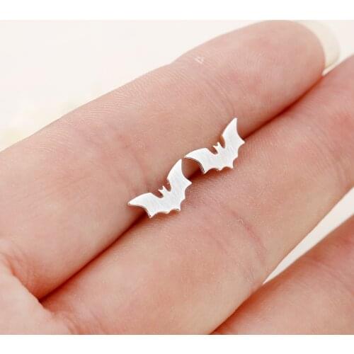 Cute Stainless Steel Bat Stud Earrings Femme Punk Pumpkin Ghost Elves Earing Fashion Jewelry Brincos Halloween Gifts Trendy