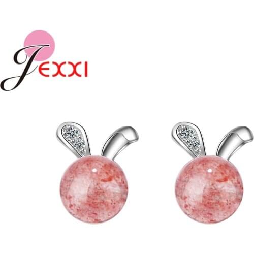 Sweet Korean Style Romantic Pink Opal 925 Sterling Silver Stud Earrings For Lover/Girlfriend/Daughter Gift High Quality