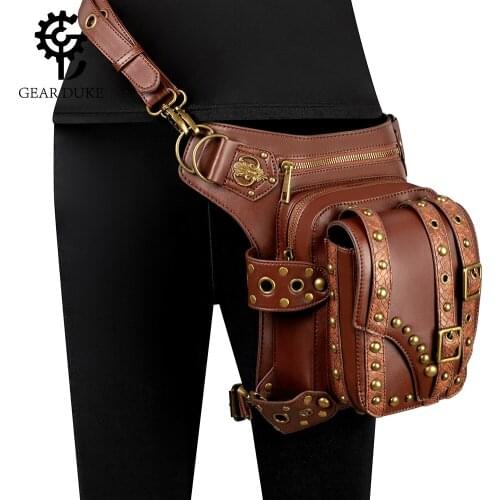 Cross-Border Special for Amazon Wish Popular Punk Rock Locomotive Chain Bag Female Shoulder/Crossbody Bag Mens Pockets