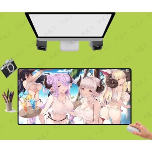 XGZ Sexy Anime Girl Large for CSGO DOTA L XXL Gaming Mouse Pad Laptop Computer Keyboard Desk Lock Edge Non-slip Rubber Mat