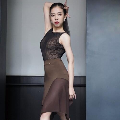 Latin Dance Skirt Women Designer Clothes Lace Ballroom Practice Wear Stage Costume Salsa Dancing Outfit Modern Dancewear JL2861