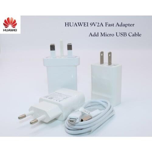 Huawei 9V2A EU charger QC 2.0 Fast Quick Charge Adapter Micro USB Cab For Mate 7 8 S 10 Lite Nova 3i P8 9 10 Lite Honor 8 9 Lite
