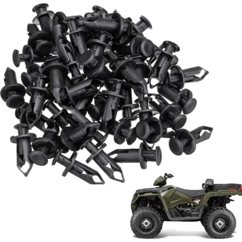 100Pcs 8mm Fender Clip Body Rivet Fastener Hole Push Pin Clip ABS Plastic for Polaris Sportsman Rangers RZR 550 850 XP ATV UT
