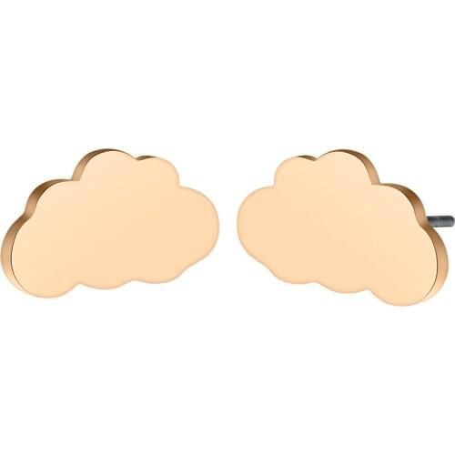 Creative Cute Mini Stud Earrings For Woman Girls Female Stainless Steel Cloud Stud Earrings Minimalist Jewelry