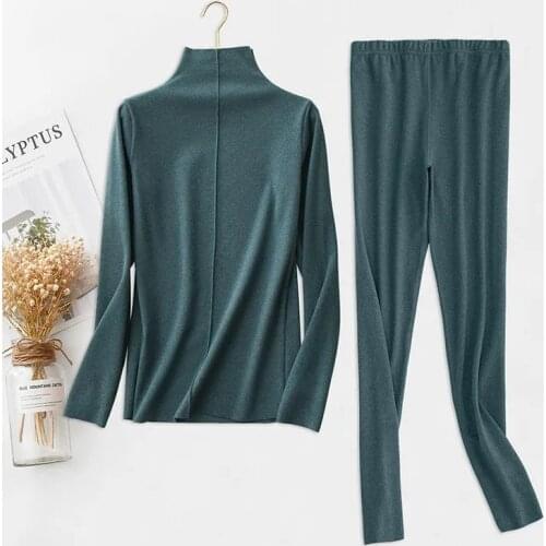 Warm trousers suit womens plus size 2021 autumn and winter German velvet bottoming shirt high waist casual pants two-piece suit