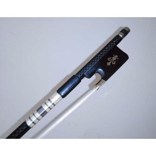 1 PC Quality VIOLA Bow Black Carbon Fiber bow with Gribs white hair