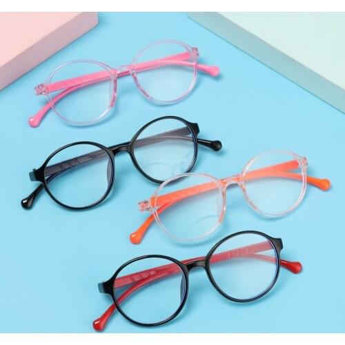 1Pc Round Anti Blue Light Kids Glasses Children Boys Girls Computer Eyeglasses Optical Frame Reflective Blocking Eyewear