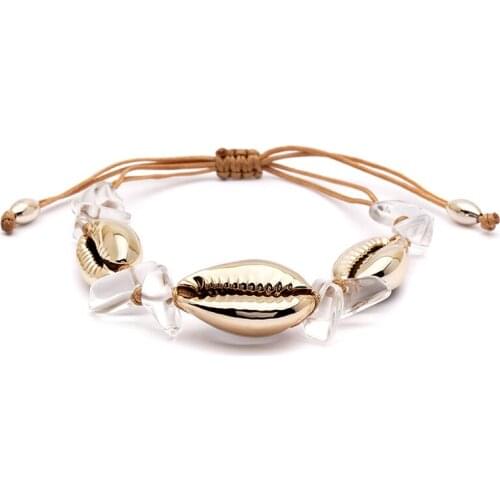 2020 Fashionable Quartz Crystal Bracelet Handmade Statement Shell Bracelet Party Wedding For Women Adds Charm Beach Jewelry