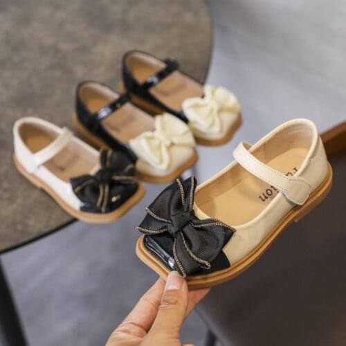 2021 Autumn Girls Leather Shoes Fashion Party Baby Girl Shoes Princess Kids Flats Soft Bottom Toddler Single Shoes