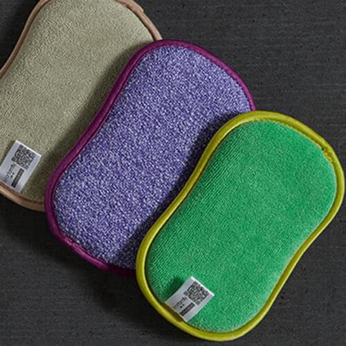 1PCS Absorb Water Cleaning Microfiber Sponge for Dishwashing Kitchen Bathroom Rust Removing Clean Cloth Eraser Magic Sponge Diy