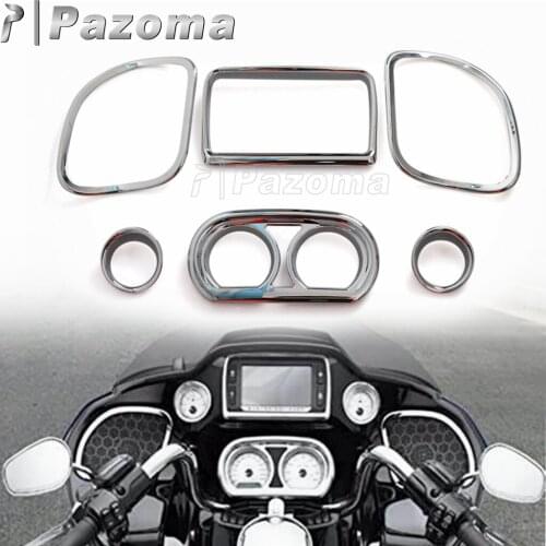 Chrome Inner Fairing Speaker Gauge Screen Trim For Harley Touring Road Glide Ultra Special FLTRXS FLTRU FLTRX 2015-2018