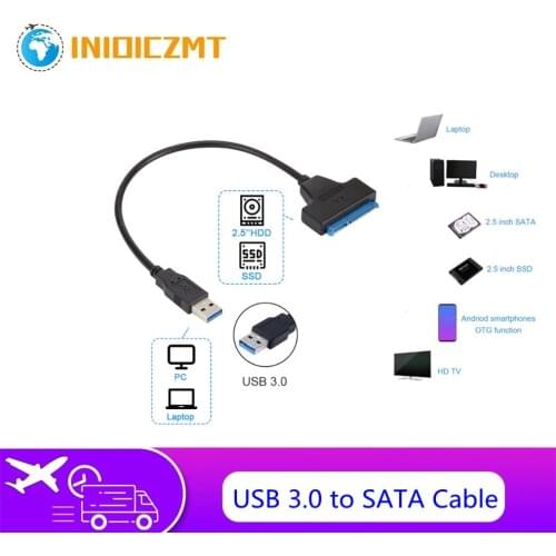INIOICZMT USB SATA 3 Cable Sata To USB 3.0 Adapter UP To 6 Gbps Support 2.5Inch External SSD HDD Hard Drive 22 Pin Sata III A25