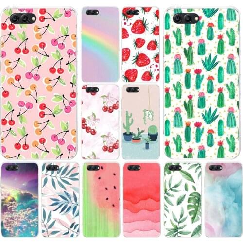 130FG Fashion Artistic Leaf Soft Silicone Tpu Cover Case for Honor 9 10 huawei p10 lite y6 prime 2018 mate 10 lite play p smart