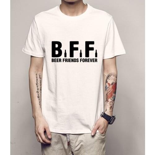 Mens T Shirts Fashion 2020 Mens T Shirts BFF Beer Friends Forever T Shirt Men Women Tee Short Sleeve Tshirts Asian Size XS~XXXL