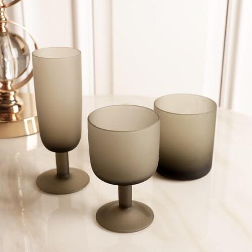 Insfrosted Greay Wine Cup Scrub Cocktail Creative Goblet Lead-Free Glass Bar Party Champagne Cup Restaurant Hotel Drinking Glass