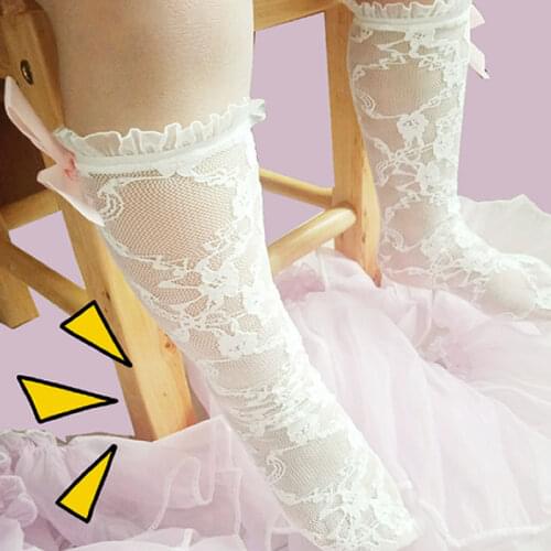 2020 New Style Childrens Baby Lace Socks Tube Girl Socks Princess Lace mesh summer Fashion lace knee high socks