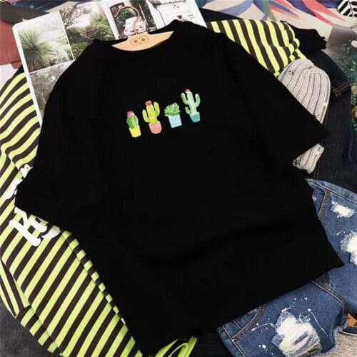Pure cotton female 2021 new summer wear t-shirts with short sleeves or lend students relaxed joker coat