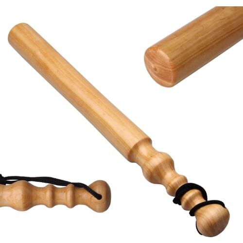 Shaddock Fishing 14Inch Wooden Fishing Priest Knock Stun Fish Stick For Natural Wood Color Varnished Fishing Bat