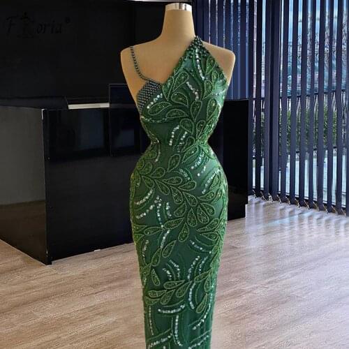 Sexy Muslim Sleeveless Mermaid Formal Party Dress Pearls Beaded Prom Dresses Long Satin Occasion Evening Wear Gowns
