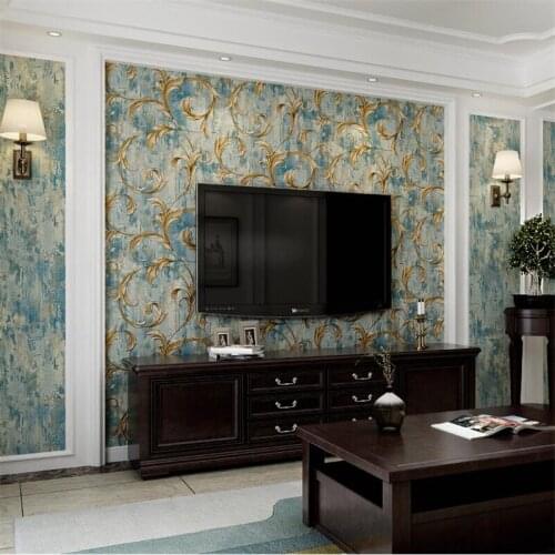 WELLYU Vintage American maple leaf wallpaper 3D pressure non-woven wallpaper bedroom living room TV wallpaper Papel de parede