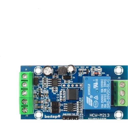 7-24V Modbus RTU Protocol 1 Channel Relay Module Onboard 1 Way 5V 10A/250V AC DC Relay RS485 Communication TTL UART Interface
