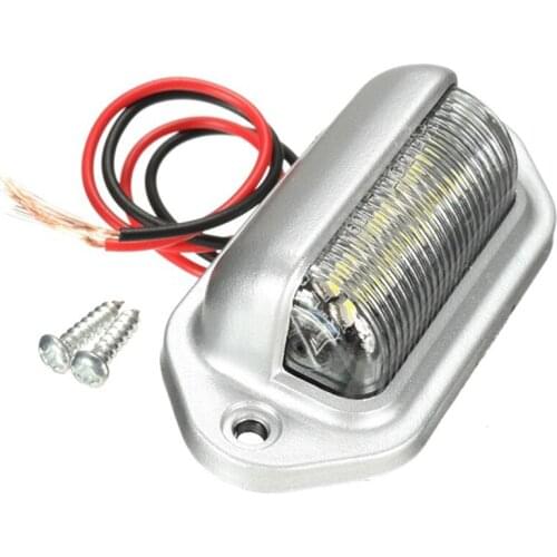 1X Chrome 6LED License Number Plate Tag Interior Step Light For Boat RV Trailer