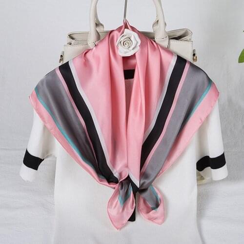 2020 Summer Square Silk Hair Scarf Womens Fashion Bandana Satin Silk Neck Scarf For Office Ladies Shawls Bag Twill Scarf